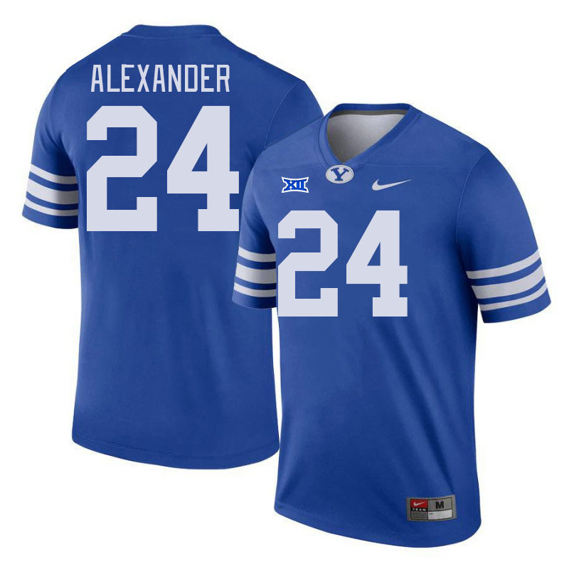 Men #24 Therrian Alexander BYU Cougars College Football Jerseys Stitched Sale-Royal